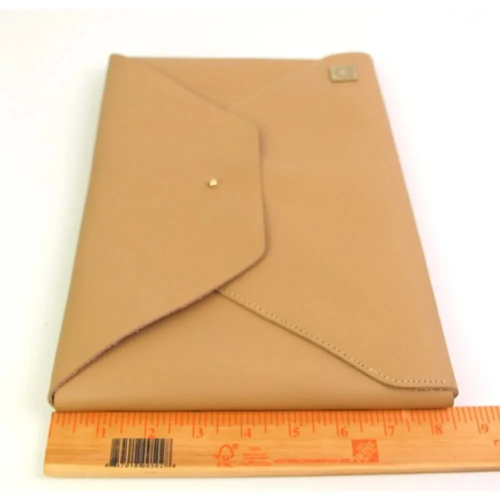 Sunshine BEIGE SADDLE LEATHER FLAP ENVELOPE POCKETBOOK PURSE HANDBAG CLUTCH